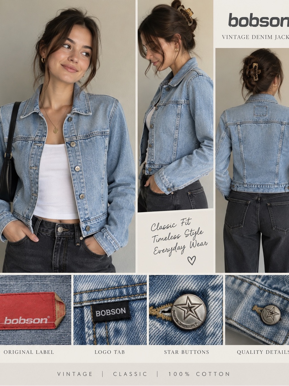 Vintage bobson Light Wash Denim Jacket